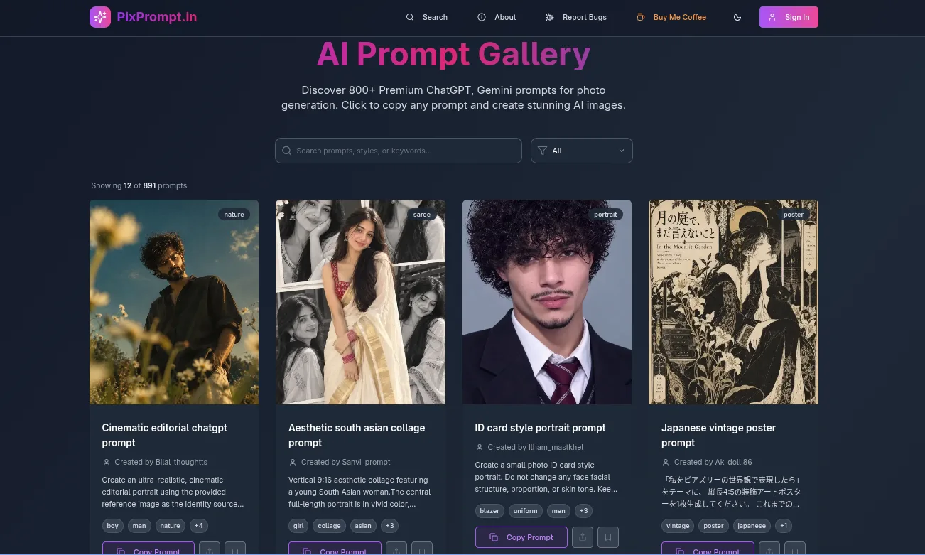 PixPrompt website